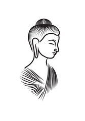 Buddha on white background in illustrator
