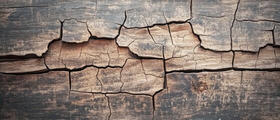 Obraz premium Cracked and Weathered Wooden Surface