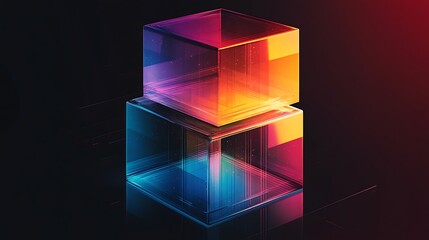 A minimalist design featuring multiple transparent box shape background