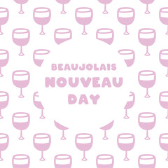 Beaujolais Nouveau Day. Flat design vector. Seamless pattern.