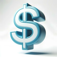 Obraz premium 3D Render of a Floating Cartoon Dollar Icon with Rounded Edges