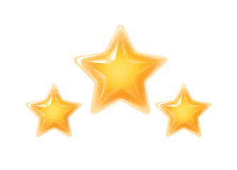 Golden star icon. Glossy yellow star. Light.