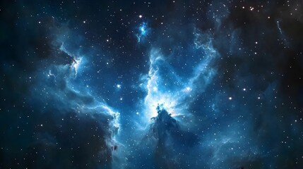 Nebula Dreamscape Featuring a Star Cluster