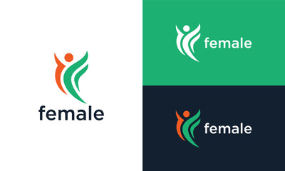 Initial Letter F Female Sport Logo Design Inspiration