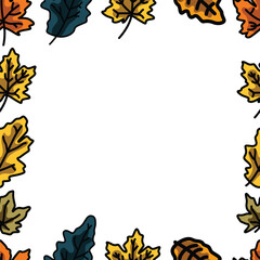 Autumn and thanksgiving seamless pattern with fall leaves and mushrooms, digital paper repeating background for fabric, wallpaper, wrapping paper and surface design