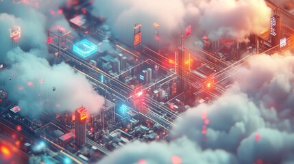 Obraz premium Digital Cityscape