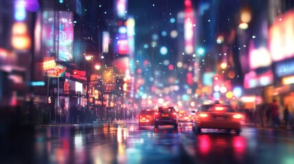 Fototapeta premium Cityscape in the Rain