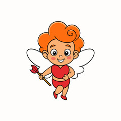 Cute Cupid Character for Valentine's Day, Cute and Playful Cartoon Cupid, Adorable Cupid Vector