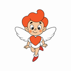 Cute Cupid Character for Valentine's Day, Cute and Playful Cartoon Cupid, Adorable Cupid Vector