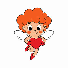 Cute Cupid Character for Valentine's Day, Cute and Playful Cartoon Cupid, Adorable Cupid Vector