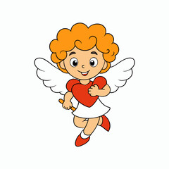 Cute Cupid Character for Valentine's Day, Cute and Playful Cartoon Cupid, Adorable Cupid Vector