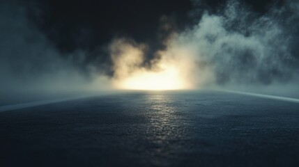 Obraz premium Mysterious Road Through Fog