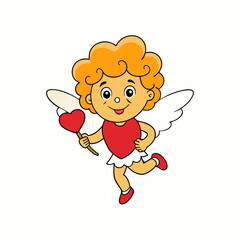 Cute Cupid Character for Valentine's Day, Cute and Playful Cartoon Cupid, Adorable Cupid Vector