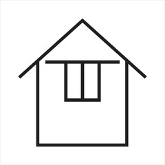 House line black Icon a vector design