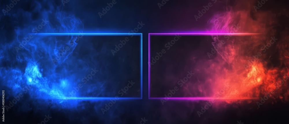 Poster abstract background with glowing frames