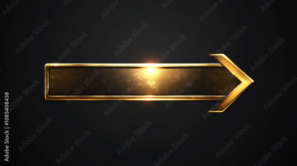 Poster golden arrow: a sleek, modern arrow with a gleaming gold finish points towards the future. the arrow