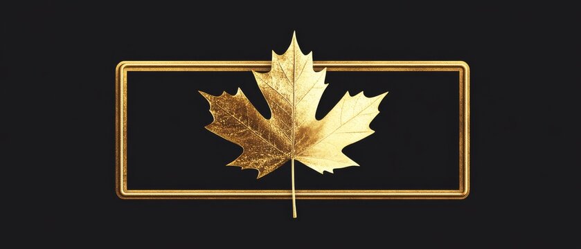 Golden Maple Leaf in Frame 