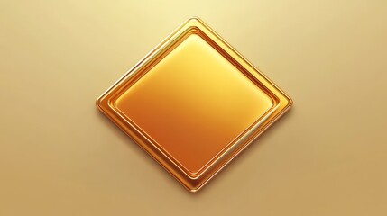 Golden Diamond Frame: A gleaming golden diamond frame with a subtle sheen sits against a soft beige background. The minimalist design with sharp edges creates a sense of sophistication and luxury.