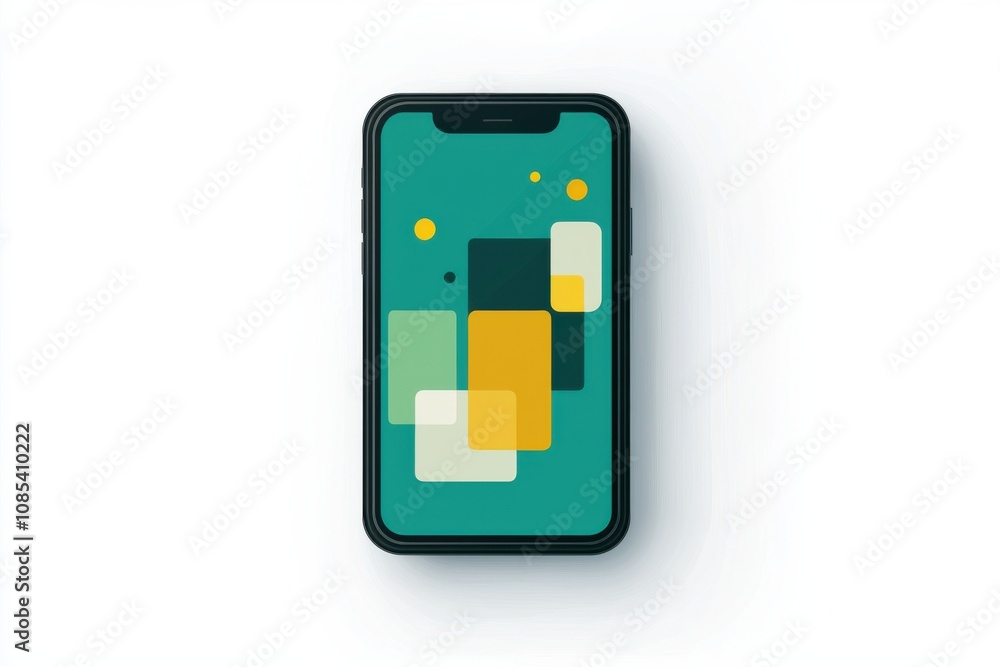 Aufkleber geometric mobile app icon with simple and modern design