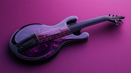 Glass Electric Guitar on a Pink Background