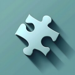 Obraz premium Minimalistic pastel puzzle piece illustration with soft shadows