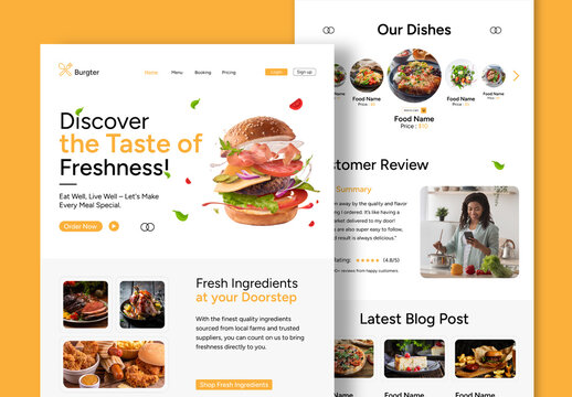 Food Landing Page Design Template