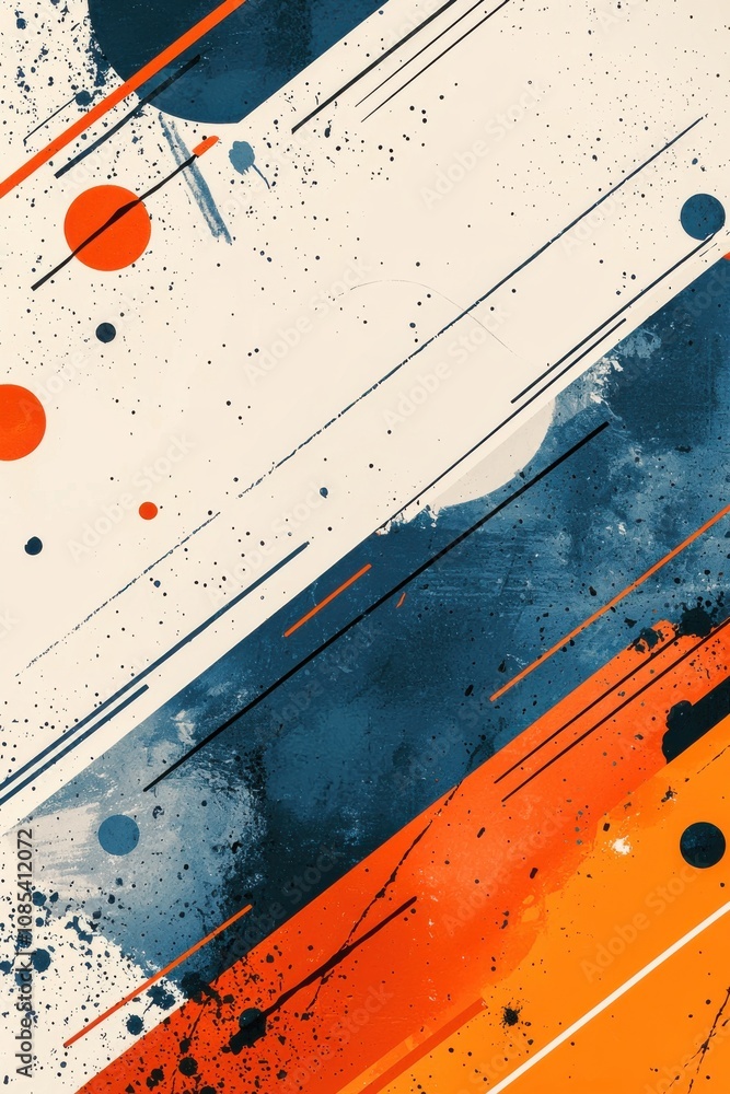 Poster abstract geometric mobile wallpaper with dynamic lines and shapes