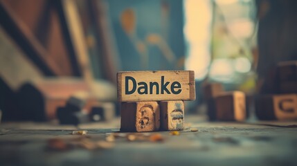 Danke: A heartfelt message of gratitude, spelled out in wooden blocks