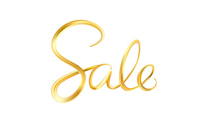 Gold Sale Lettering. Calligraphic lettering for discounts, clearances