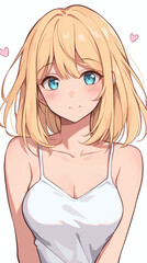 Anime Girl in a White Tank Top