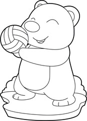 Bear Volleyball player Volleyball Animal Vector Graphic Art Illustration