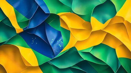 Fototapeta premium Brazilian Night Celebration with Fireworks, Flags, and Crowd Energy