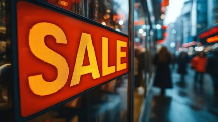 Red Hot Sale Sign in City Street 