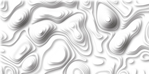 paper cut 3d render topography abstract, beautiful white Background. geometric map relief texture with curved layers and shadow. Realistic papercut decoration textured with wavy vector design.