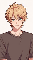 Fototapeta premium Anime Boy Portrait Illustration