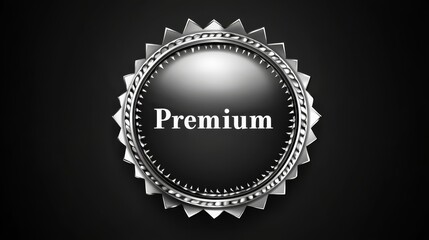 Naklejka premium Premium Badge: Elegant Black and Silver Premium Quality Seal 