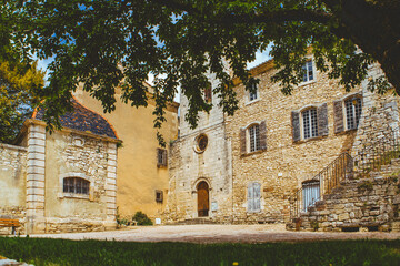 Old stone Châteaus and Manoirs in Roussillon, Vaucluse, in Southern France