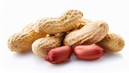 peanuts on white background