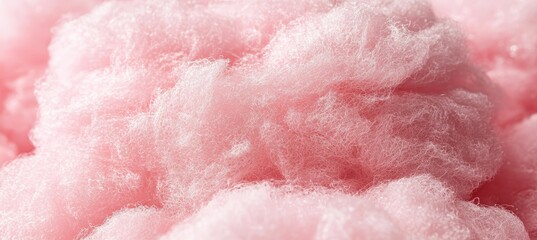 Close-Up Of Pink Cotton Candy Texture, Abstract Background With Fluffy Sweetness, Full Frame