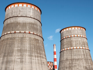 Two large industrial cooling towers