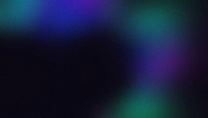 Blue green purple abstract glowing color gradient background on dark. Soft color glitch noisy gradient, vibrant color flow, bright, shine, noise texture, aesthetic texture background