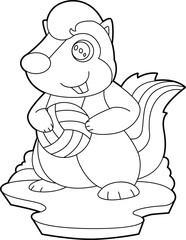 Skunk Volleyball player Volleyball Animal Vector Graphic Art Illustration