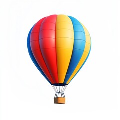 Fototapeta premium Vibrant Floating Hot Air Balloon Icon Symbolizing Adventure and