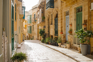 Birgu town typical street view