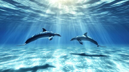 Obraz premium Beautiful Underwater Scene of the Sea, Featuring Clear Blue Waters, Vibrant Marine Life, and Colorful Coral Reefs, Capturing the Serenity and Rich Biodiversity Beneath the Ocean.