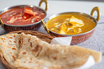 Indian food Thali combinations Indian-style meal with chicken