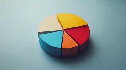 Fototapeta premium Diversification is a wise investment strategy. Investors balance their portfolio across multiple assets, as shown by the pie chart. Candlestick charts track market movements, aiding decision-making. 