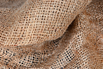 Close-Up of Burlap Fabric Texture: Natural, Rustic, and Versatile Material for Crafts, Decor, and...