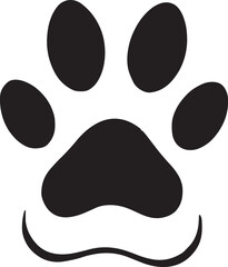 A black and white drawing of a paw print of a paw print
