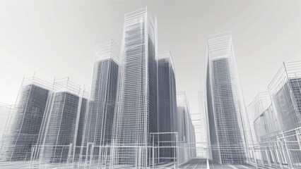 Naklejka premium city skyscrapers